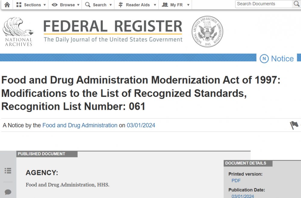 FDA申请制造商注意，又一波标准修订/新增了！